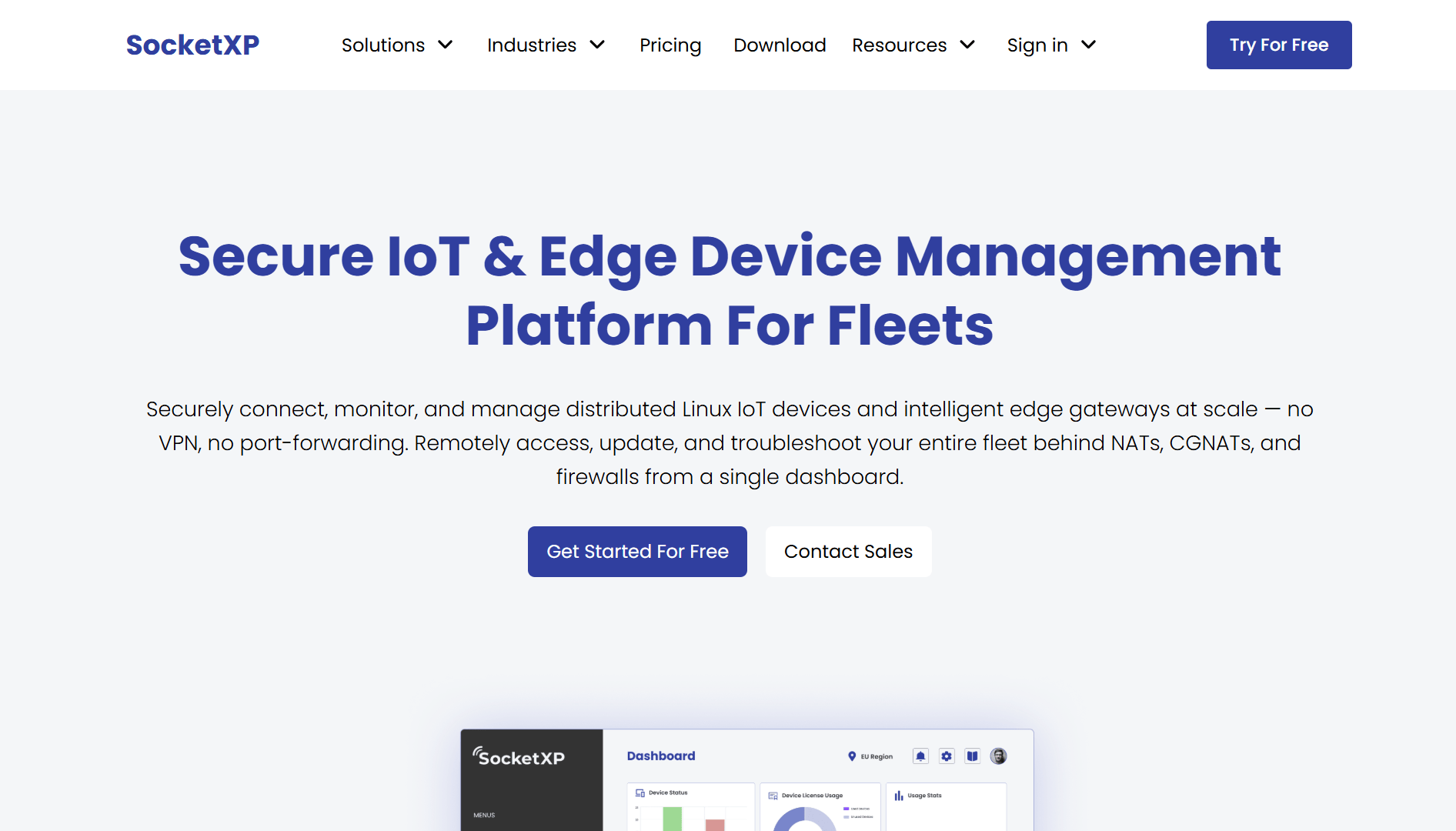 SocketXP website: secure ngrok alternative with reverse tunnels and IoT device management