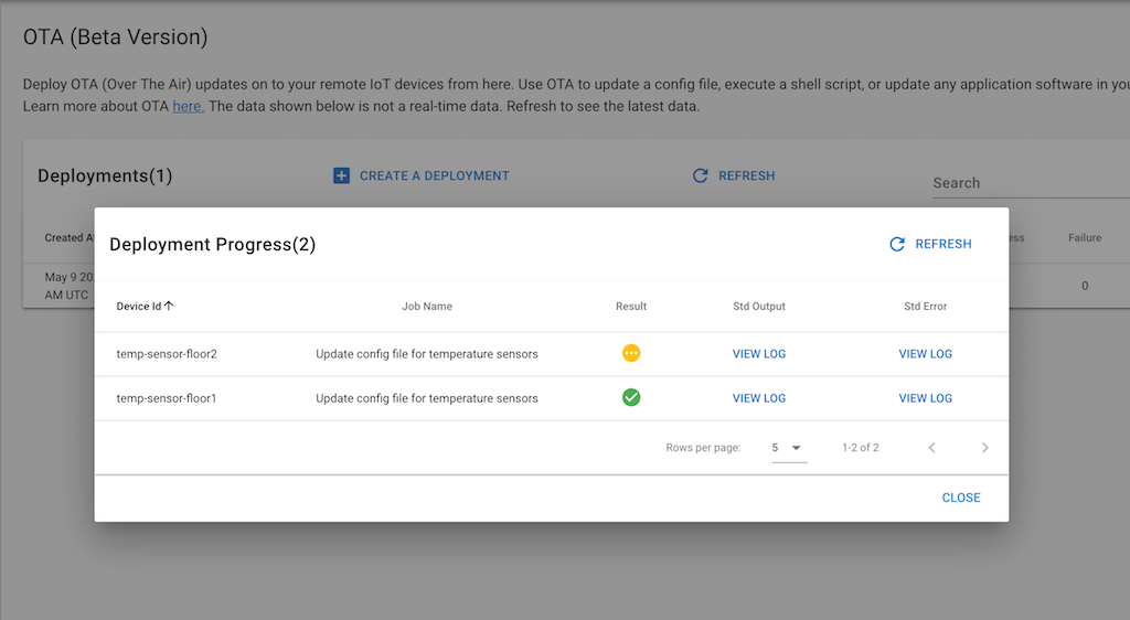 Remote Job Automation config deployment summary